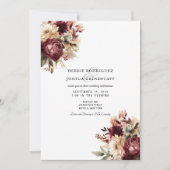 Maroon Burgundy Floral Wedding Invitation  (Devant)