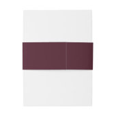 Maroon Burgundy & White Wedding Modern Uitnodigingen Wikkel (Achterkant Voorbeeld)