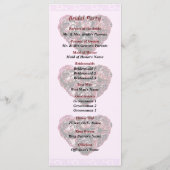 Maroon Carnance Heart Pink Bkgrnd Wedding Programm Programma (Achterkant)