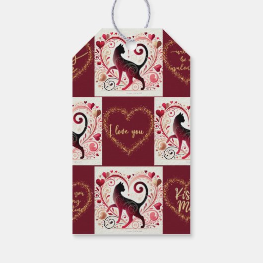 Maroon Cat - inpakpapier Cadeaulabel (Achterkant)