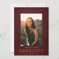 Maroon Chalk Border Modern Foto University Afstude