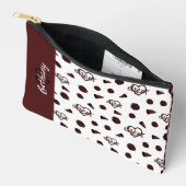 Maroon Cheer Hearts, Pom Poms, Megafone Pattern Etui (Open)