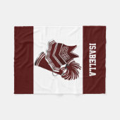 Maroon Cheerleader Fleece Blanket (Voorkant (Horizontaal))
