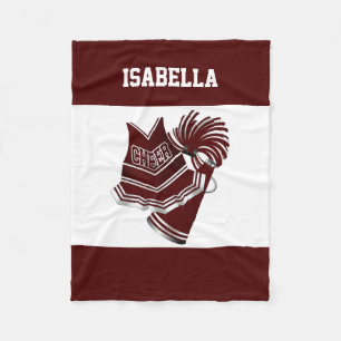 Maroon Cheerleader Fleece Blanket Deken