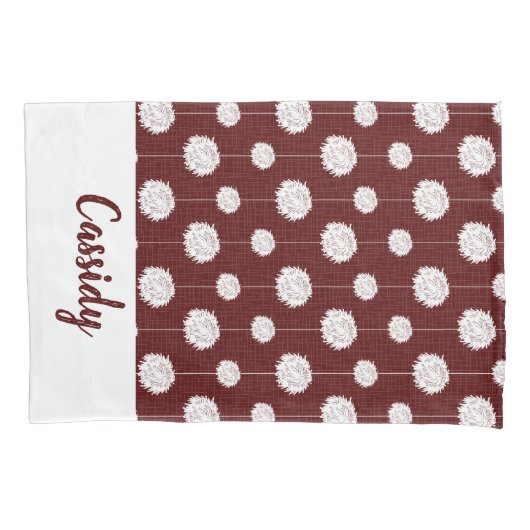 Maroon Cheerleader Pom Pom Pattern Kussensloop (Voorkant)