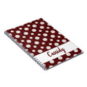 Maroon Cheerleader Pom Pom Pattern Notitieboek (Rechterzijde)