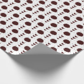 Maroon Cheerleader Pom Poms & Hearts Pattern Cadeaupapier (Hoek)
