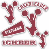 Maroon Cheerleader Set Sticker (Voorkant)