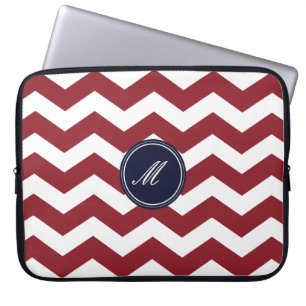 Maroon Chevron Pattern-laptophoes Laptop Sleeve