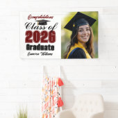 Maroon Class of 2026 Graduation Party Photo Spandoek (Insitu)