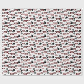 Maroon "Class of" Dog Label en Stippen Patroonwikk Cadeaupapier (Vlak)