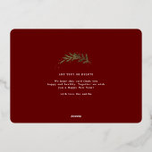 Maroon Classic Kerst monogram krans TWEE foto Folie Feestdagenkaart (Achterkant)