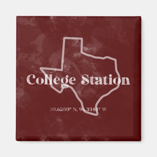 Maroon College Station TX Magnet (Devant)