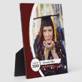 Maroon Curved Lijst Foto Afstuderen Fotoplaat (Zijkant)