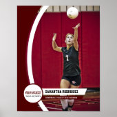 Maroon Curved Lijst School Foto Poster (Voorkant)