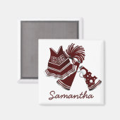 Maroon Custom Cheerleader Magnet Magneet (Voorkant / Achterkant)
