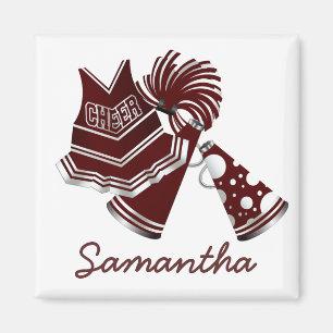 Maroon Custom Cheerleader Magnet Magneet