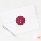 Maroon Custom Monogram Sticker Bruiloft Stickers (Envelop)
