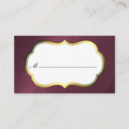 Maroon Damask Cartes Formelles (Devant)