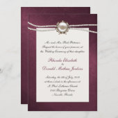 Maroon Damask Wedding Uitnodiging (Voorkant / Achterkant)