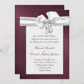 Maroon Damask Wedding Uitnodiging (Voorkant / Achterkant)