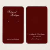 Maroon Deep Red Jewelry Display Card (Devant & derrière)