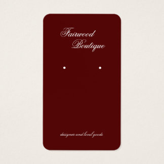 Maroon Deep Red Jewelry Display Card Visitekaartje