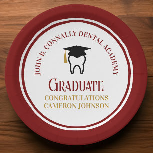 Maroon Dental School Custom Graduation Party Papieren Bordje