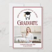 Maroon Dental School Foto Custom Afstuderen Aankondiging (Voorkant)