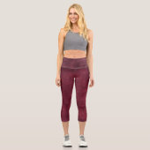 Maroon Design Cuir Capri Leggings (Recto)