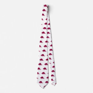 Maroon Dinosaur-patroon Stropdas