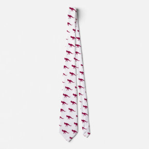Maroon Dinosaur-patroon Stropdas