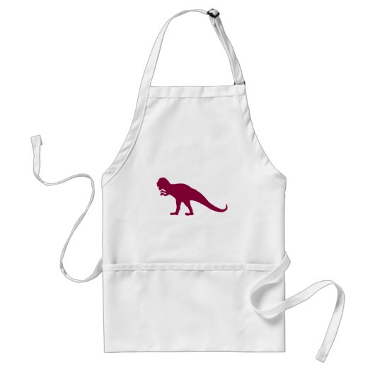 Maroon Dinosaur Standaard Schort (Voorkant)