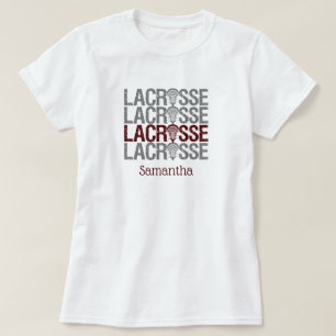 Maroon Distress Lacrosse Word T-shirt