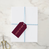 Maroon eenvoudig minimalistisch cadeaulabel (Met Touw)
