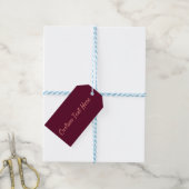 Maroon eenvoudig minimalistisch cadeaulabel (Met Touw)