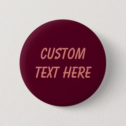 Maroon eenvoudig minimalistisch ronde button 5,7 cm (Voorkant)