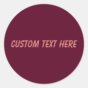 Maroon eenvoudig minimalistisch ronde sticker