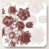 Maroon Elegant Dessous de verre de bouquet de bouq (Devant)