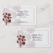 Maroon Elegant Fleuriste Cartes de visite (Devant / Derrière)