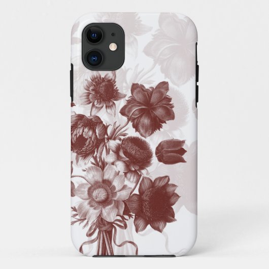 Maroon Elegant Flower Bouquet Custom iphone 5 Hoes (Achterkant)