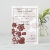 Maroon Elegant Flower Wedding Invitations (Debout devant)