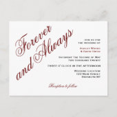 Maroon Elegant Script Bruiloft Briefkaart (Voorkant)