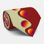 Maroon en beige art deco stropdas (Opgerold)