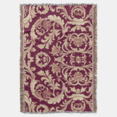 Maroon en Beige Patroon Deken (Voorkant Verticaal)