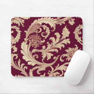 Maroon en Beige Patroon Muismat