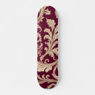 Maroon en Beige  Patroon Skateboard