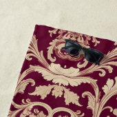 Maroon en Beige Patroon Strandlaken (In situ)