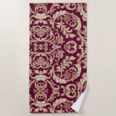 Maroon en Beige Patroon Strandlaken (Voorkant)