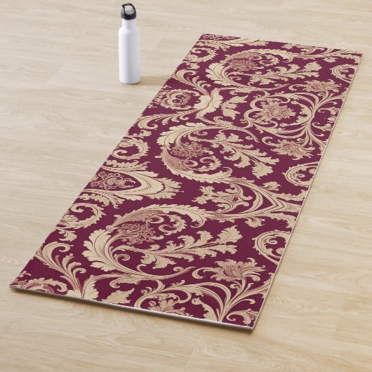 Maroon en Beige Patroon Yogamat (In situ)